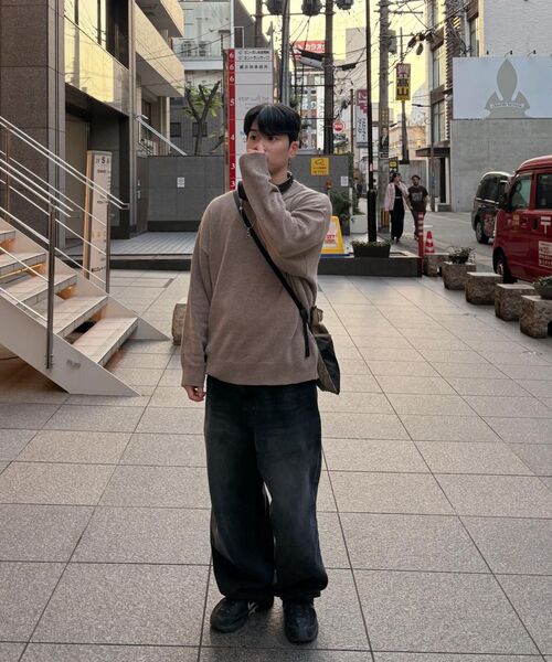 BLACK MOMENT（ブラックモーメント）の「ネイチャーラムウールクルーニット[ベージュ]（ニット/セーター・メンズ・ベージュ・LARGE/MEDIUM）」の6枚目の写真