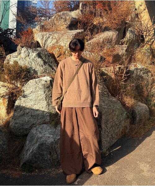 BLACK MOMENT（ブラックモーメント）の「ネイチャーラムウールクルーニット[ベージュ]（ニット/セーター・メンズ・ベージュ・LARGE/MEDIUM）」の8枚目の写真