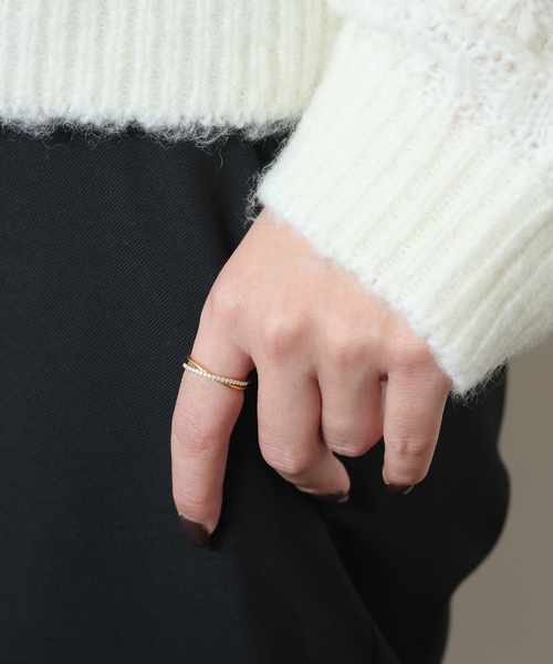 SLOBE IENA（スローブイエナ）の「《WEB限定サイズあり》ODUL/オジュール SLOBE別注 クロスリング（リング・レディース・ゴールド・FREE/11/13）」の4枚目の写真