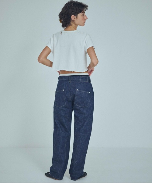 SEA(シー)の「13oz 立体裁断ツイストデニム(デニムパンツ・レディース・ブルー・1/0)」の3枚目の写真
