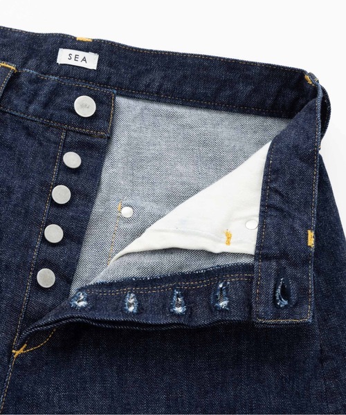 SEA(シー)の「13oz 立体裁断ツイストデニム(デニムパンツ・レディース・ブルー・1/0)」の9枚目の写真