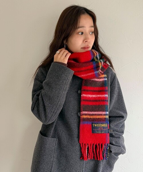 THE TOE チェック柄 マフラー カシミヤ風マフラーチェック柄 大判 厚手[品番：AGCW0005076