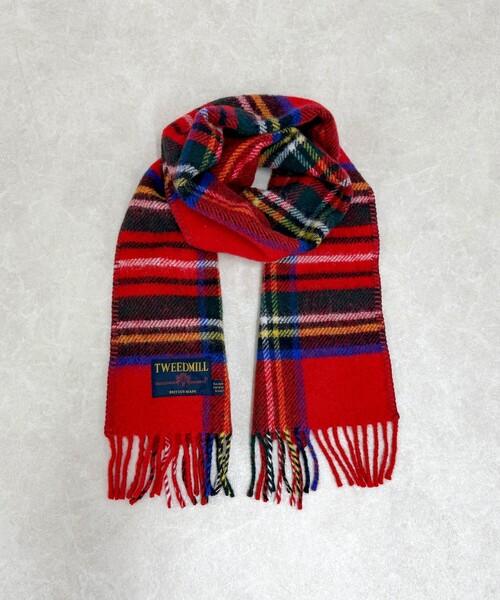 TWEED MILL/ツイードミル】サイドステッチウールチェックマフラー