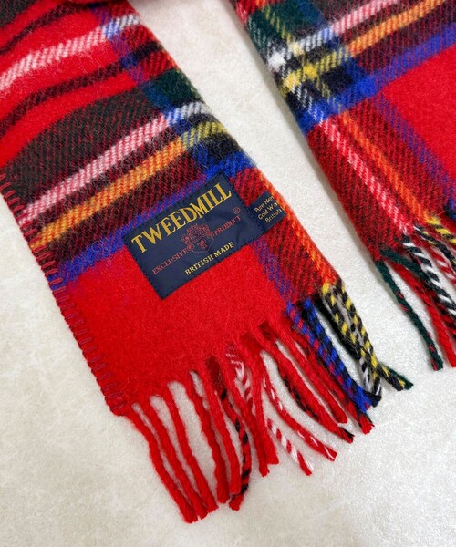 THE TOE チェック柄 マフラー TWEED MILL/ツイードミル】サイドステッチウールチェックマフラー