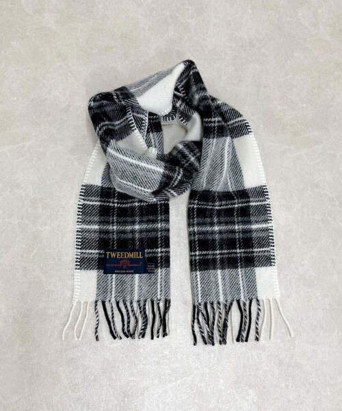 TWEED MILL/ツイードミル】サイドステッチウールチェックマフラー