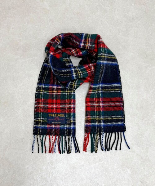 fredy emue（フレディエミュ）の「【TWEED MILL/ツイードミル】サイドステッチウールチェックマフラー（マフラー・レディース・レッド系その他/グリーン系その他/ホワイト系その他2/ブラック系その他/ブルー系その他6・FREE）」の6枚目の写真