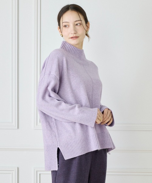 LE SOUK(ルスーク)の「スフレニットハイネックプルオーバー(ニット/セーター・レディース・ブルー/ラベンダー・フリー)」の2枚目の写真