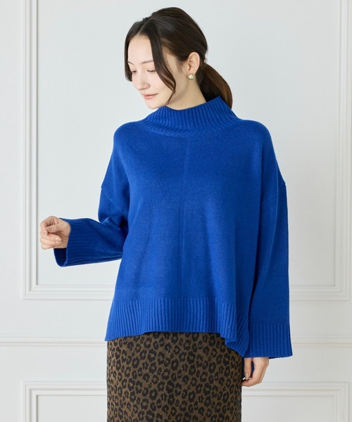 【美品】NAPTIME ネイビー Sサイズ　ニットプルオーバー セール】スフレニットハイネックプルオーバー（ニット/セーター）｜LE