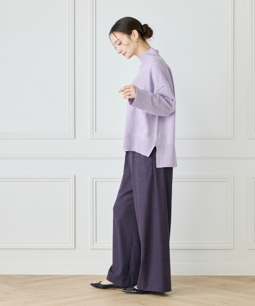 LE SOUK(ルスーク)の「スフレニットハイネックプルオーバー(ニット/セーター・レディース・ブルー/ラベンダー・フリー)」の5枚目の写真