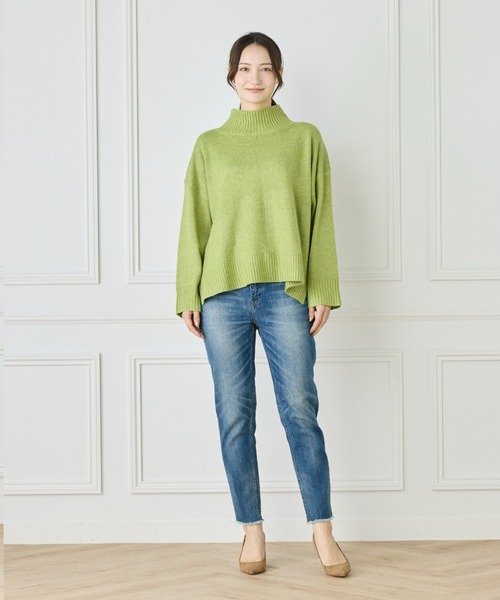 LE SOUK(ルスーク)の「スフレニットハイネックプルオーバー(ニット/セーター・レディース・ブルー/ラベンダー・フリー)」の7枚目の写真