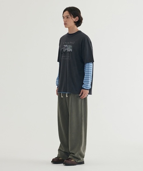 COVERNAT（カバーナット）の「REAL WIDE PIGMENT SWEATPANTS（スウェットパンツ・メンズ・カーキ系/ダークグレー・LARGE/MEDIUM/SMALL/X-LARGE）」の7枚目の写真