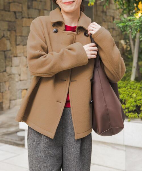 セール】ショールカラー2WAYショートコート｜冬服/暖かい/ウール/通勤