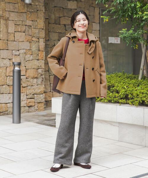 URBAN RESEARCH DOORS（アーバンリサーチドアーズ）の「ショールカラー2WAYショートコート（その他アウター・レディース・キャメル/ネイビー・SMALL/MEDIUM）」の14枚目の写真