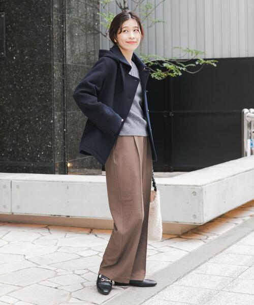 セール】ショールカラー2WAYショートコート｜冬服/暖かい/ウール/通勤