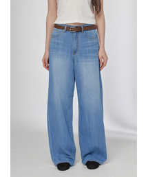 BUTTON UP（ボタンアップ）の「クラシックウォッシュドワイドデニムパンツ（ブルー）（デニムパンツ）」