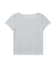 HYEYEONG KIM（ヘヨン キム）の「ブクルアンバランスネックショートスリーブブラウス-スカイブルー（Tシャツ/カットソー）」