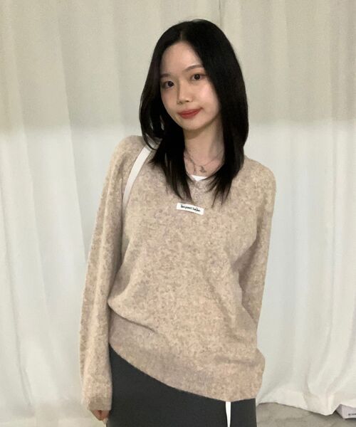 TEN PAST SEVEN(テン ファスト セブン)の「ベーシックラベルニット - ベージュ(ニット/セーター・メンズ・その他・FREE)」の5枚目の写真