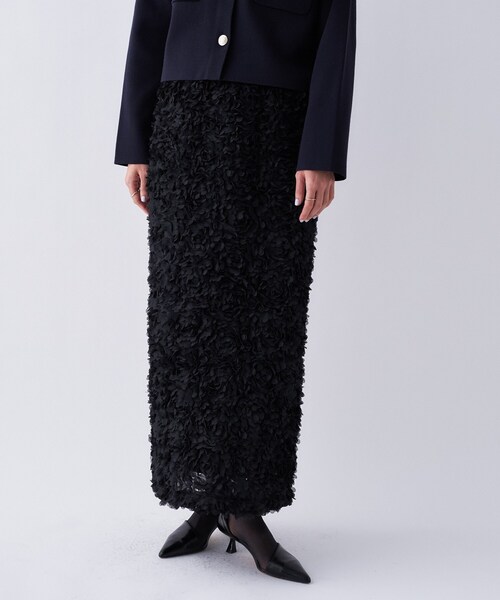 cloenc（クロエンス）の「【オケージョン／手洗い可】フラワーチュールレーススカート（スカート・レディース・ホワイト系4/ブラック系3・01/02/03）」の2枚目の写真