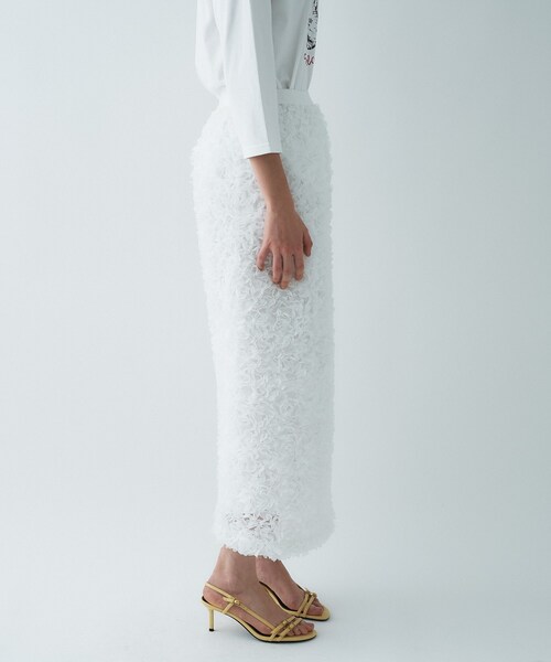 cloenc（クロエンス）の「【オケージョン／手洗い可】フラワーチュールレーススカート（スカート・レディース・ホワイト系4/ブラック系3・01/02/03）」の5枚目の写真