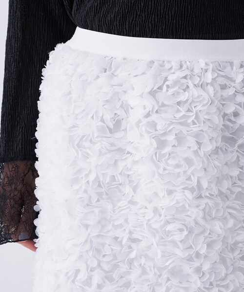 cloenc（クロエンス）の「【オケージョン／手洗い可】フラワーチュールレーススカート（スカート・レディース・ホワイト系4/ブラック系3・01/02/03）」の11枚目の写真