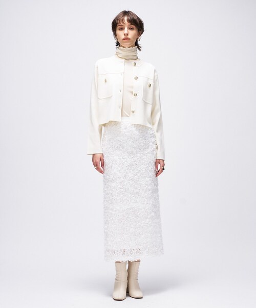 cloenc（クロエンス）の「【オケージョン／手洗い可】フラワーチュールレーススカート（スカート・レディース・ホワイト系4/ブラック系3・01/02/03）」の22枚目の写真