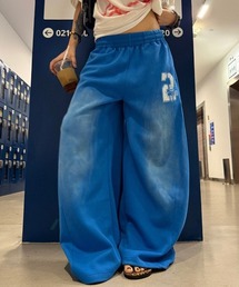 Ressaca（レサーカ）の「ワイドシルエットユーズド加工ナンバーロゴスウェットパンツ（スウェットパンツ）」