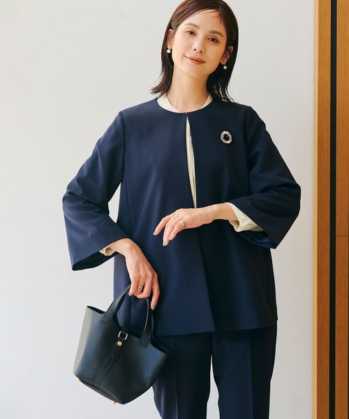 CROSS FUNCTION（クロスファンクション）の「《洗える・シワになりにくい》2点セット 正解 Aラインフレアジャケット&テーパードパンツ　5サイズ展開【CROSS FUNCTION/クロスファンクション】（スーツセット・レディース・ネイビー/ブラック/ライトベージュ・7号/9号/11号/13号/15号）」の20枚目の写真