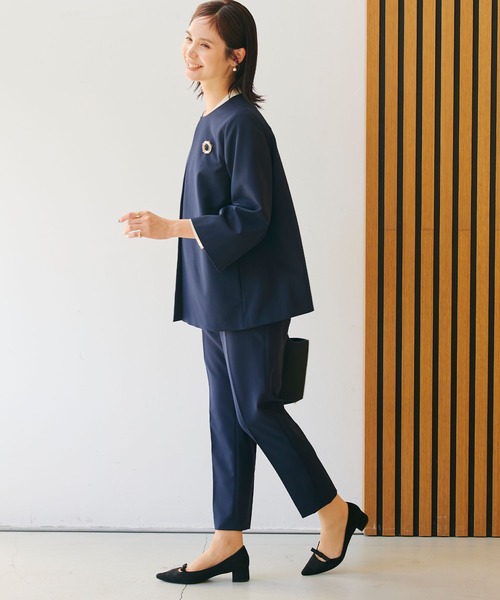 CROSS FUNCTION（クロスファンクション）の「《洗える・シワになりにくい》2点セット 正解 Aラインフレアジャケット&テーパードパンツ　5サイズ展開【CROSS FUNCTION/クロスファンクション】（スーツセット・レディース・ネイビー/ブラック/ライトベージュ・7号/9号/11号/13号/15号）」の14枚目の写真