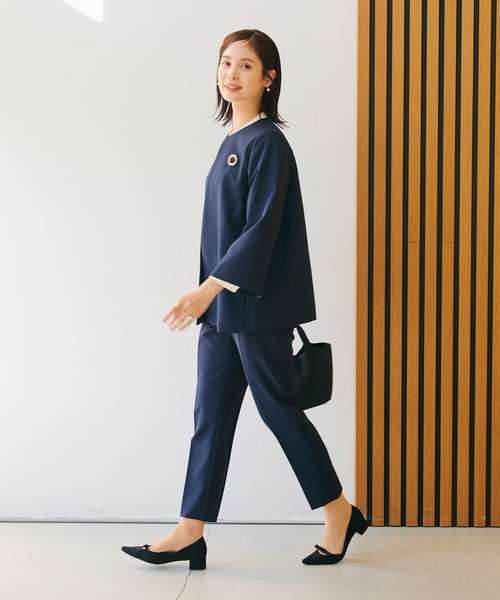 CROSS FUNCTION（クロスファンクション）の「《洗える・シワになりにくい》2点セット 正解 Aラインフレアジャケット&テーパードパンツ　5サイズ展開【CROSS FUNCTION/クロスファンクション】（スーツセット・レディース・ネイビー/ブラック/ライトベージュ・7号/9号/11号/13号/15号）」の15枚目の写真
