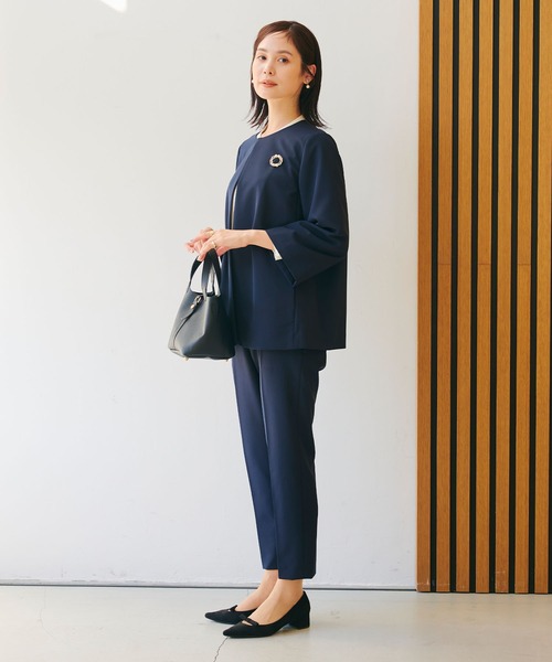 CROSS FUNCTION（クロスファンクション）の「《洗える・シワになりにくい》2点セット 正解 Aラインフレアジャケット&テーパードパンツ　5サイズ展開【CROSS FUNCTION/クロスファンクション】（スーツセット・レディース・ネイビー/ブラック/ライトベージュ・7号/9号/11号/13号/15号）」の16枚目の写真