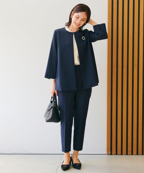 CROSS FUNCTION（クロスファンクション）の「《洗える・シワになりにくい》2点セット 正解 Aラインフレアジャケット&テーパードパンツ　5サイズ展開【CROSS FUNCTION/クロスファンクション】（スーツセット・レディース・ネイビー/ブラック/ライトベージュ・7号/9号/11号/13号/15号）」の13枚目の写真