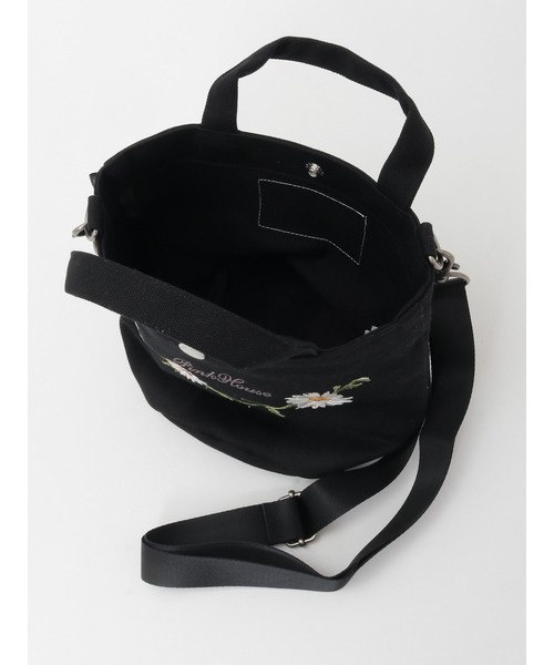 PINK HOUSE（ピンクハウス）の「マーガレットブーケ刺繍ミニトートポシェット（ショルダーバッグ・レディース・ブラック/サックスブルー/ピンク/ラベンダー・フリー）」の16枚目の写真