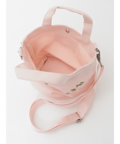 PINK HOUSE（ピンクハウス）の「マーガレットブーケ刺繍ミニトートポシェット（ショルダーバッグ・レディース・ブラック/サックスブルー/ピンク/ラベンダー・フリー）」の19枚目の写真