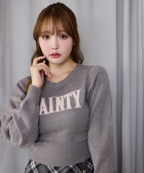 セール】ツイードフロントロゴニット（ニット/セーター）｜one after