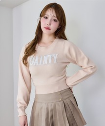 one after another NICE CLAUP | ツイードフロントロゴニット(ニット/セーター)