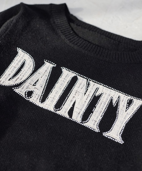 one after another NICE CLAUP(ワンアフターアナザーナイスクラップ)の「ツイードフロントロゴニット(ニット/セーター・レディース・アイボリー/ブラック/杢グレー/ピンク・FREE)」の8枚目の写真