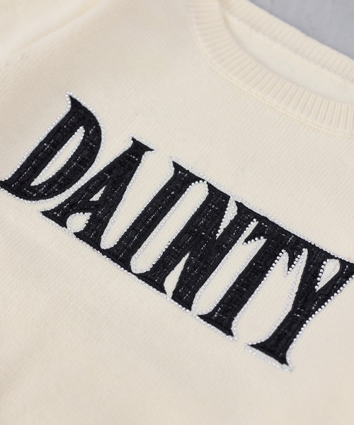 one after another NICE CLAUP(ワンアフターアナザーナイスクラップ)の「ツイードフロントロゴニット(ニット/セーター・レディース・アイボリー/ブラック/杢グレー/ピンク・FREE)」の6枚目の写真