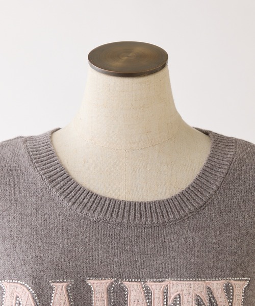 one after another NICE CLAUP(ワンアフターアナザーナイスクラップ)の「ツイードフロントロゴニット(ニット/セーター・レディース・アイボリー/ブラック/杢グレー/ピンク・FREE)」の16枚目の写真