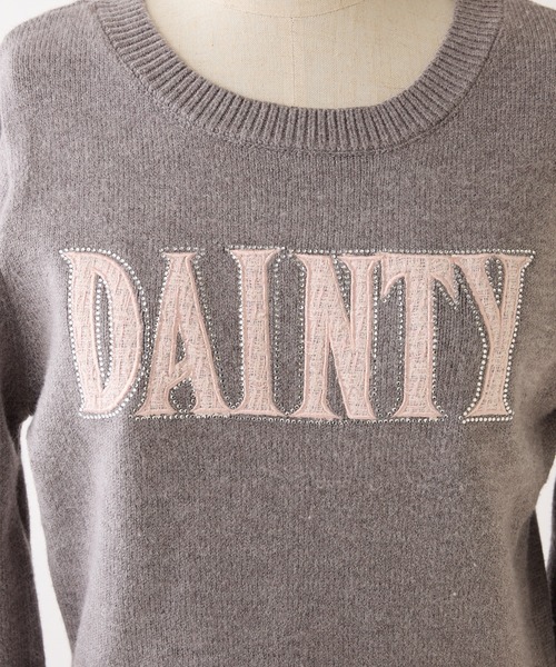one after another NICE CLAUP(ワンアフターアナザーナイスクラップ)の「ツイードフロントロゴニット(ニット/セーター・レディース・アイボリー/ブラック/杢グレー/ピンク・FREE)」の10枚目の写真