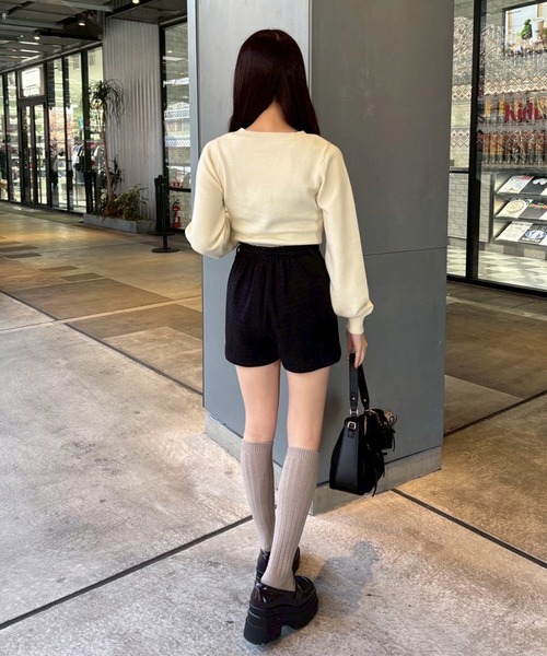 one after another NICE CLAUP(ワンアフターアナザーナイスクラップ)の「ツイードフロントロゴニット(ニット/セーター・レディース・アイボリー/ブラック/杢グレー/ピンク・FREE)」の19枚目の写真