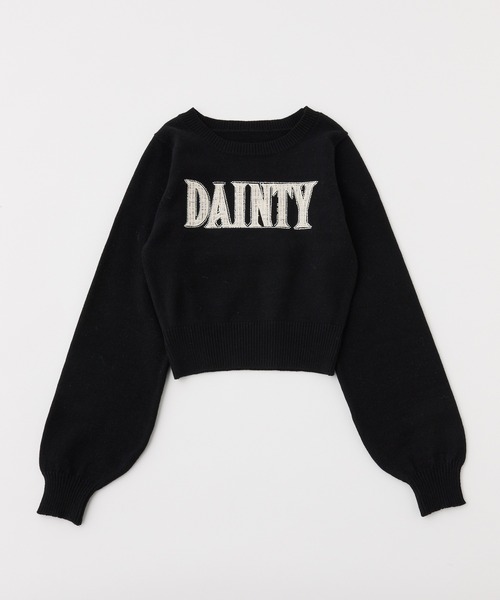 one after another NICE CLAUP(ワンアフターアナザーナイスクラップ)の「ツイードフロントロゴニット(ニット/セーター・レディース・アイボリー/ブラック/杢グレー/ピンク・FREE)」の21枚目の写真