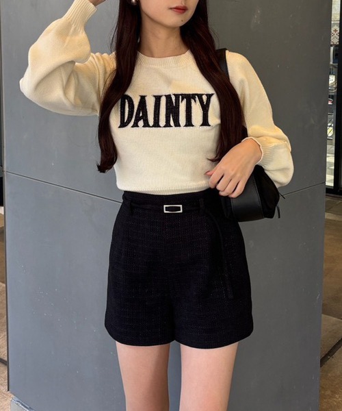 one after another NICE CLAUP(ワンアフターアナザーナイスクラップ)の「ツイードフロントロゴニット(ニット/セーター・レディース・アイボリー/ブラック/杢グレー/ピンク・FREE)」の18枚目の写真