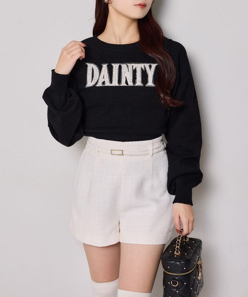 one after another NICE CLAUP(ワンアフターアナザーナイスクラップ)の「ツイードフロントロゴニット(ニット/セーター・レディース・アイボリー/ブラック/杢グレー/ピンク・FREE)」の17枚目の写真