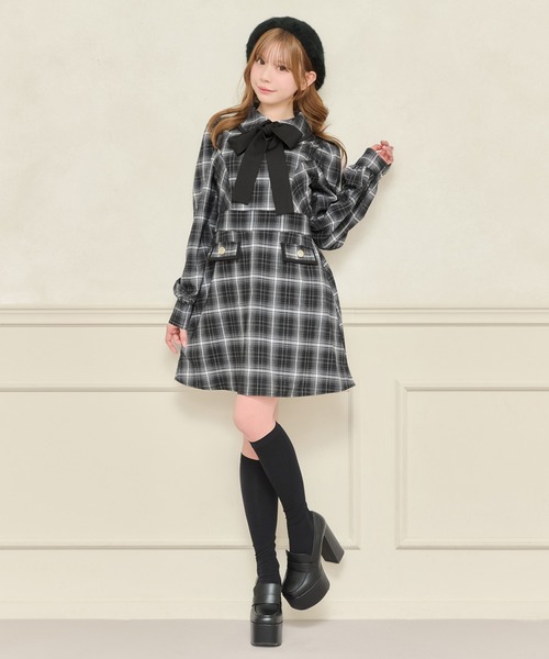 apres jour(アプレジュール)の「配色ボウタイミニワンピース(ワンピース・レディース・ブラウン系その他/ブラック系その他・X-LARGE/フリー)」の4枚目の写真