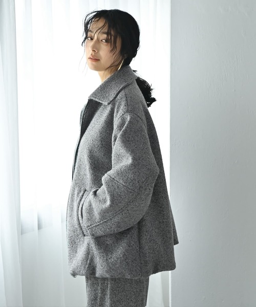 STYLE DELI（スタイルデリ）の「【BLK001】カールシャギーバルーンジャケット（その他アウター・レディース・アイボリー/チャコール・FREE）」の22枚目の写真