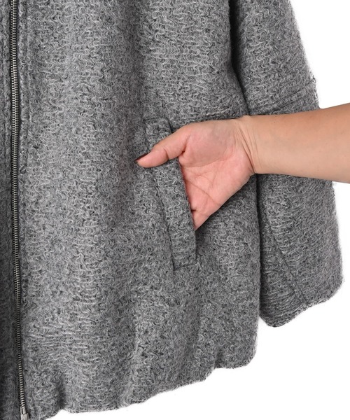 STYLE DELI（スタイルデリ）の「【BLK001】カールシャギーバルーンジャケット（その他アウター・レディース・アイボリー/チャコール・FREE）」の18枚目の写真