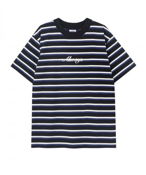 chancechance(チャンスチャンス)の「ALWAYS EMBROIDERED STRIPE T-SHIRT(BLACK)(Tシャツ/カットソー・メンズ・その他・SMALL/MEDIUM/LARGE)」の1枚目の写真
