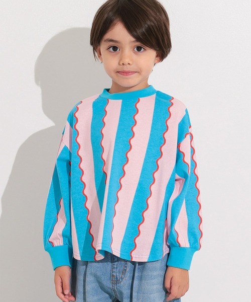 Ocean&Ground（オーシャン&グラウンド）の「ソウガララウンドロンT（Tシャツ/カットソー・キッズ・マスタード/グリーン/ピンク/ブラック/エメラルド/アイボリー・80/100/110/120/130/140/90/95）」の6枚目の写真