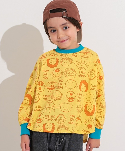 Ocean&Ground（オーシャン&グラウンド）の「ソウガララウンドロンT（Tシャツ/カットソー・キッズ・マスタード/グリーン/ピンク/ブラック/エメラルド/アイボリー・80/100/110/120/130/140/90/95）」の5枚目の写真