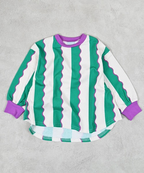 Ocean&Ground（オーシャン&グラウンド）の「ソウガララウンドロンT（Tシャツ/カットソー・キッズ・マスタード/グリーン/ピンク/ブラック/エメラルド/アイボリー・80/100/110/120/130/140/90/95）」の16枚目の写真